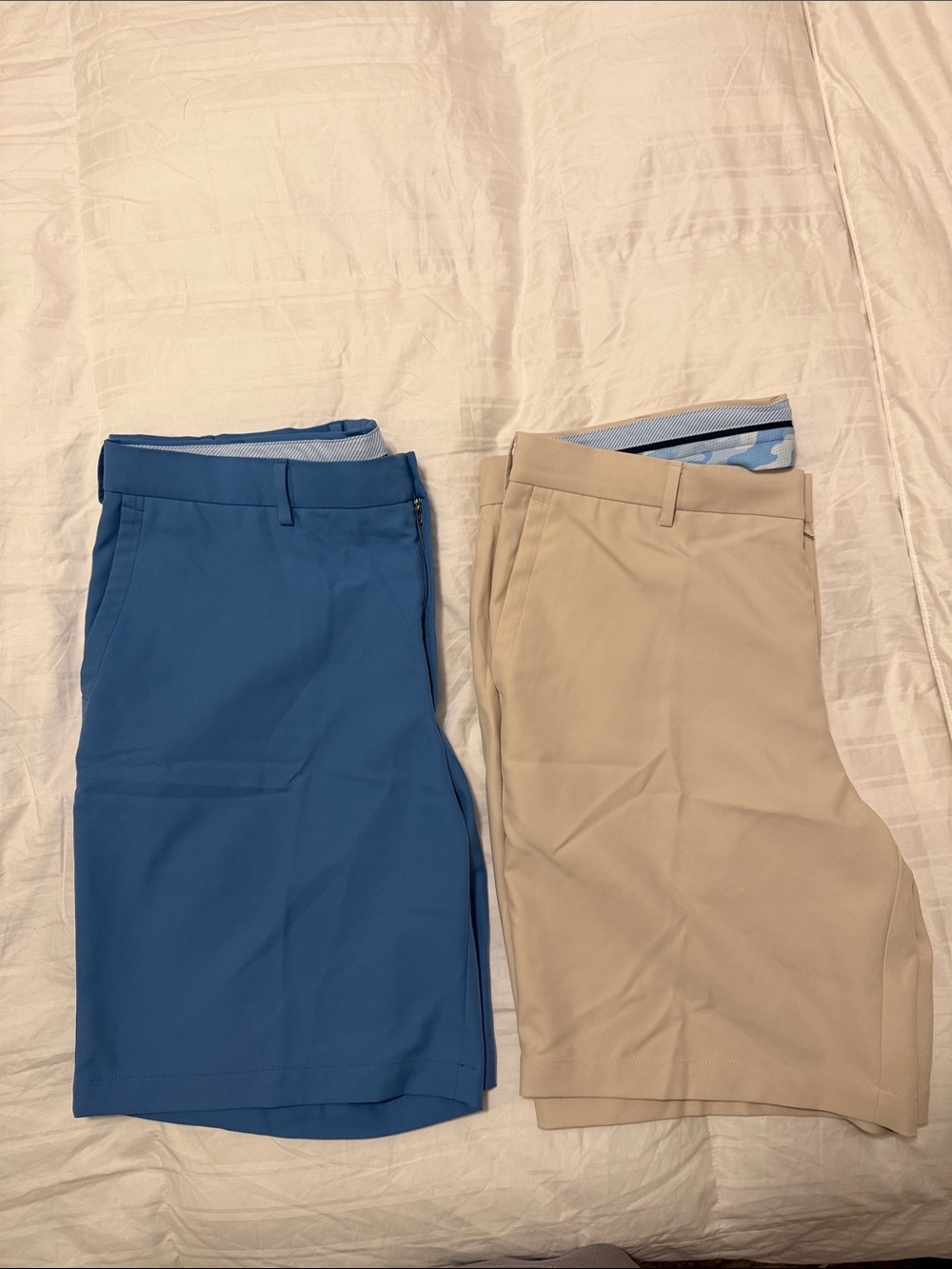 Set of 2 Peter Millar Blue & Khaki Performance Shorts - Salem 9 inch High Drape